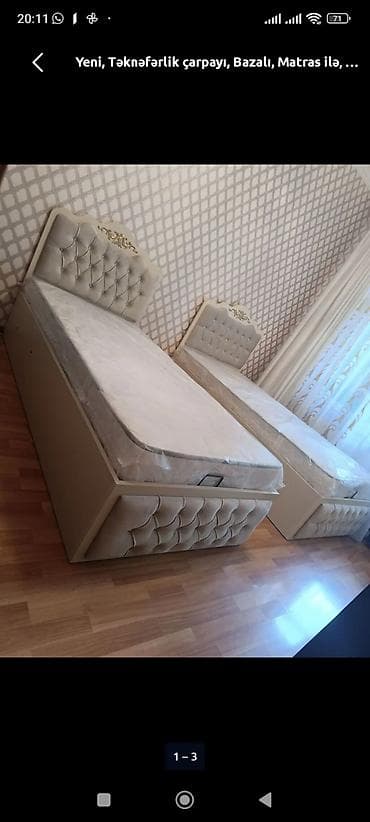 matraş: Yeni, Təknəfərlik çarpayı, Bazalı, Matras ilə, Siyirməsiz — 2