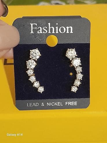 Yenidir Zirconiya daşlı qadın sırğaları – “ear climber”/qulaq boyunca