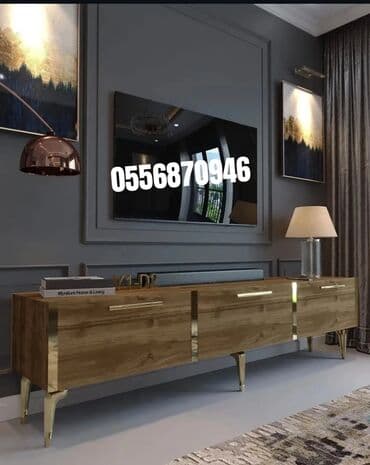 ders masaları: Yeni, Düz TV altlığı, Polkalı, Laminat, Azərbaycan — 3