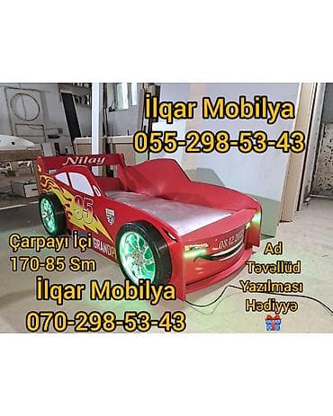 Детская мебель: Новый, На заказ, Кровать-машина, Без матраса, Без выдвижных ящиков — 1