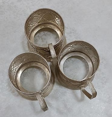 Podstakanik stəkan altlığı подстаканник, sovet istehsalı, material — 7