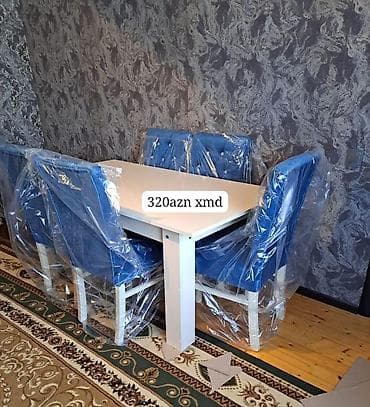 Qonaq otağı üçün, Açılmayan, Dördbucaq masa, 4 stul