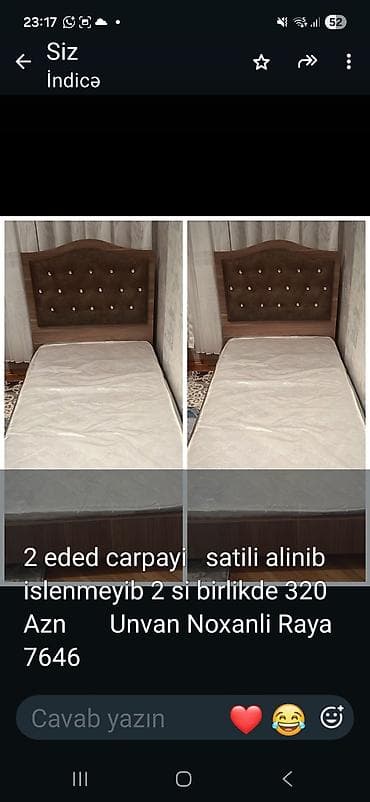 divan olcusu: 2 ədəd tək çarpayı dəsti - Material: ağac əsaslı karkas, yumşaq süet — 1
