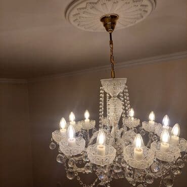 listur sekilleri: Çılçıraq, 10 və daha çox lampa, Xrustal — 3