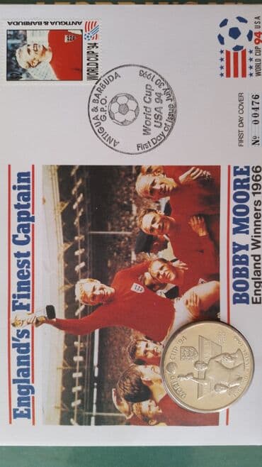 futbol üçün uşaq termodəyişəklər: FDC конверты первого дня с монетами на футбольные темы. Звезды — 1