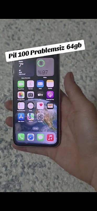 Мобильные телефоны и аксессуары: IPhone X, 64 ГБ, Серебристый, Face ID — 2