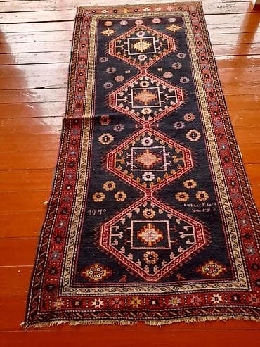 2ci əl xalcalar: Qədim üslubda əl toxuması xalça - Naxış: Uzununa düzülmüş beşgüşəli — 1