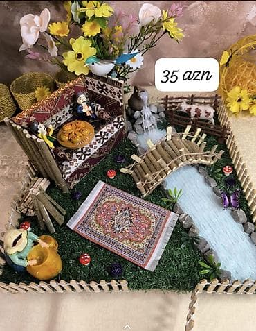 Şəkillər, tablolar: Dekorativ əl işi kompozisiyalar - Mini kənd həyəti maketi – əl — 2