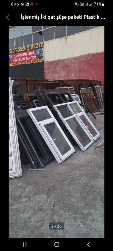 pilasdik qaplar: Б/у Двухкамерное Пластиковое окно, Ширина: 1 см, Длина: 1 см, Платная установка — 6