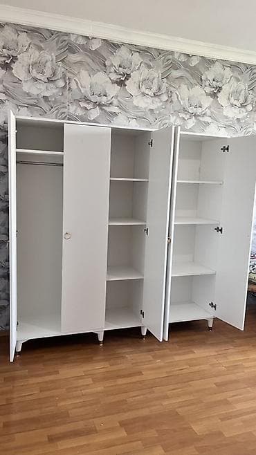 Yeni, 5 qapı, Güzgülü, Ağ, Açılan, Düz dolab — 2