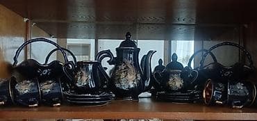 tort vitrin: Çay dəsti, rəng - Qara, Farfor — 1
