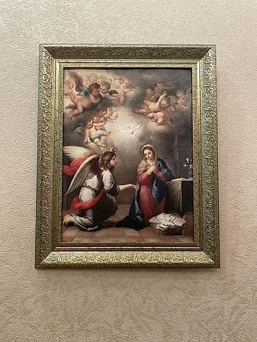 Dəbli çərçivədə dini mövzulu rəsm tablo - Süjet: Mələyin Müjdəsi