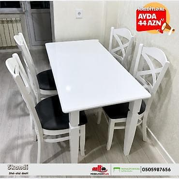 32 armatur: Mətbəx üçün, Yeni, Açılmayan, Dördbucaq masa, 4 stul — 5