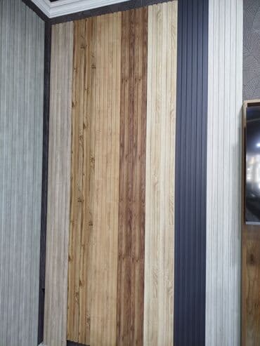 Dekorativ divar panelləri – şaquli lamel dizayn - Material: MDF/lamel