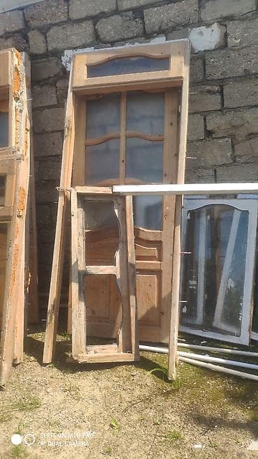 tebii guller: Taxta qapı və pəncərə dəstləri - Material: təbii ağac (oyma-naqişli — 2
