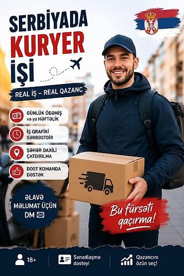 bakı iş elanı: Sürücü-kuryer tələb olunur, Aylıq ödəniş, Təcrübəsiz — 3