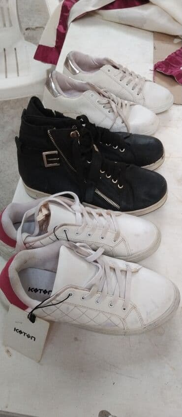 женские белые кеды: Размер: 38, Новый — 1