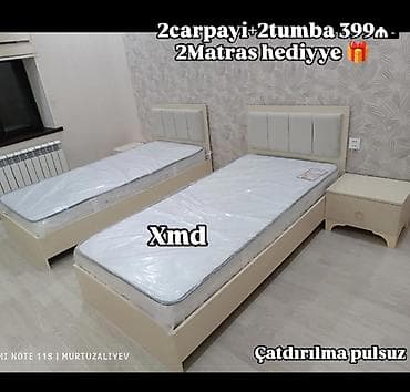 Yeni, Təknəfərlik çarpayı, Bazasız, Matras ilə, Siyirməli