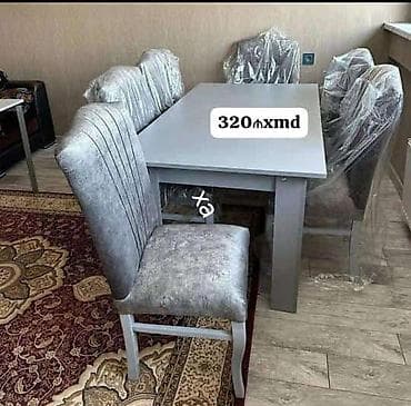 guller sekilleri: Yemək masası və stul dəsti - Komplekt: 1 ədəd düzbucaqlı masa + 6 — 1