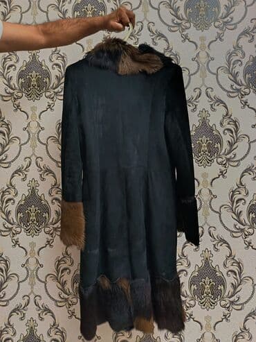 женские кожаные длинные перчатки: Palto, M, rəng - Qara — 4