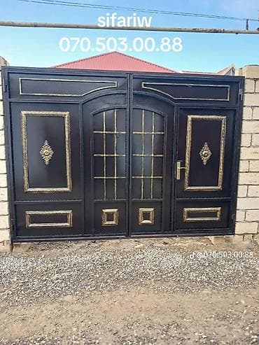 demir setkalar: Dəmir Həyət darvazası, Yana açılan, Mexaniki, rəng - Qara, Kredit yoxdur — 9