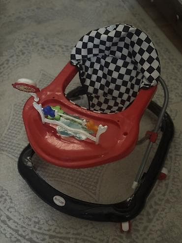tek termolar: Uşaq gəzdirəcəsi / baby walker - Rənglər: qırmızı stol, qara altlıq — 1