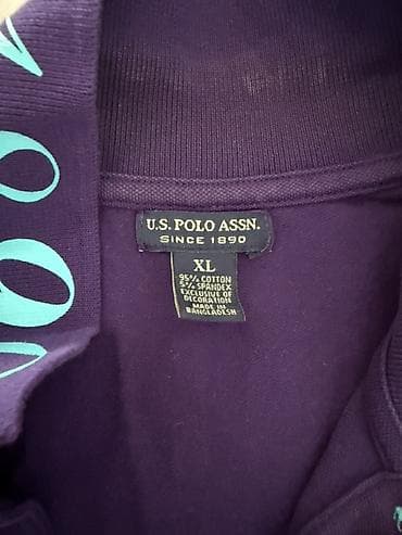 Поло: Мужское поло, U.S. Polo Assn, XL, цвет - Фиолетовый — 2