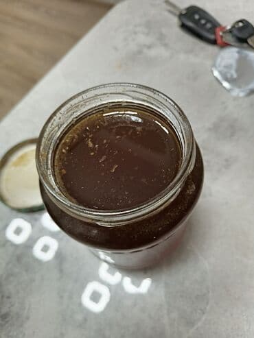 şəki halvası: Məhsul: Şüşə bankada təbii bal Təsvir: - Şəffaf şüşə banka, metal — 1