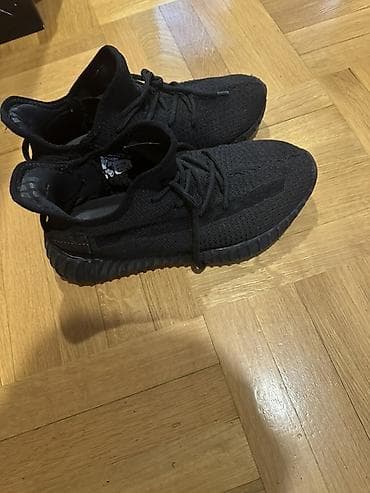 Мужская обувь: Qara rəngli kişi/kadın yeezy ayaqqabısı - Rəng: Tam qara — 1