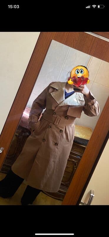 женские утепленные плащи: Trençkot satılır. Trendyoldan sifariş olunub. Materialı, rəngi — 2