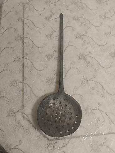 odun sobası: Metal süzgəc qaşıq - Material: tam metal (dəmir ərintisi) - Forma — 2