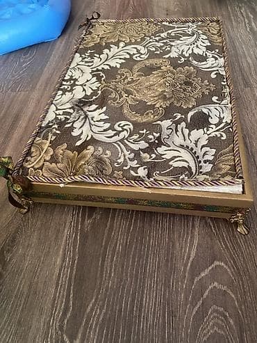 Zərif naxışlı dekorativ tray/servis altlığı - Material: Bərk taxta — 1