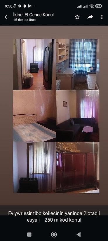 itlerde gene: Ev ywrlesir tibb kollecinin yaninda 2 otaqli esyali 250 m kod konul — 1