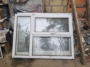 İşlənmiş İkiqat şüşə paketi Plastik pəncərə, Еni: 120 sm, Uzunluğu: 150 sm