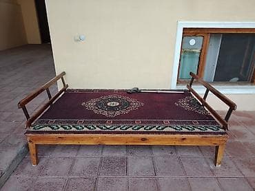 ailəvi çay evi: Taxta çarpayı/kürsü - Material: tamamilə taxtadan hazırlanıb, möhkəm — 2