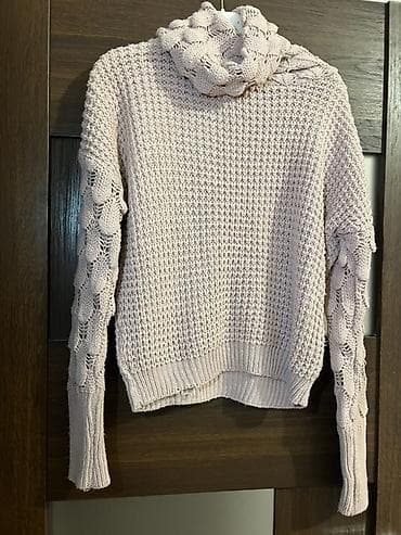 Qadın geyimləri: Qadınlar üçün isti sviterlər dəsti - Modellər: 4 ədəd 1) Pudra — 6