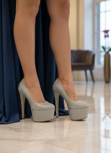 Tuflilər, Ölçü: 38, rəng - Gümüşü, Yeni