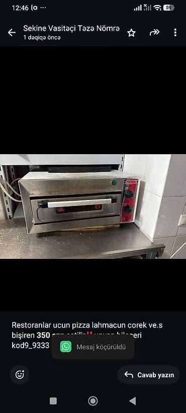 Restoranlar ucun pizza lahmacun corek ve.s bişiren *350 azn* lalafo.az -da Restoranlar ucun pizza lahmacun corek ve.s bişiren *350 azn*