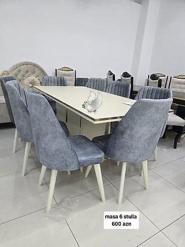 Qonaq otağı üçün, Yeni, Dördbucaq masa, 6 stul
