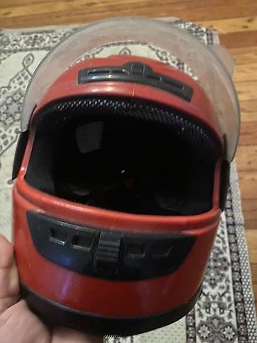 Su nəqliyyatı: Məhsul: Tam üzlü motosiklet dəbilqəsi - Rəng: Qırmızı, qara — 1