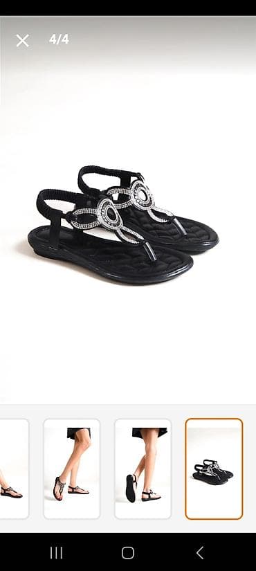 bağlı sandallar: Qadın üçün zərif sandal - Model: barmaq arası (T-strap) sandal - — 2