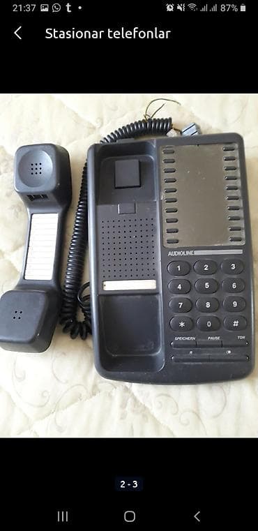 Stasionar telefon dəsti – 2 model 1) Audioline masaüstü telefon -