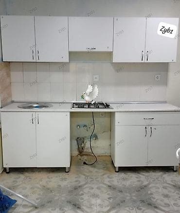 metbex skaflari: Ağ rəngli modul mətbəx dəsti - Üst dolablar: 4 bölmə, qoşa qapılı və — 1