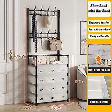 dəhliz mebeli: Giriş üçün çoxfunksiyalı asılqanlı ayaqqabı və saxlama sistemi - — 6