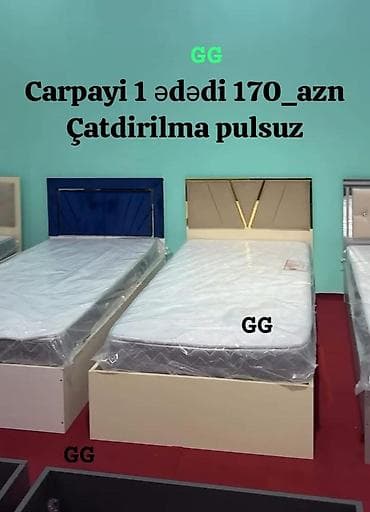 kravat basligi: Təknəfərlik çarpayı, Bazalı, Matras ilə, Siyirməsiz — 1