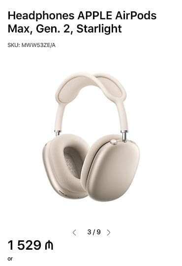 kalonkalar mahnı: APPLE AirPods Max, Gen 2, Starlight (SKU: MWW53ZE/A) - Rəng — 4