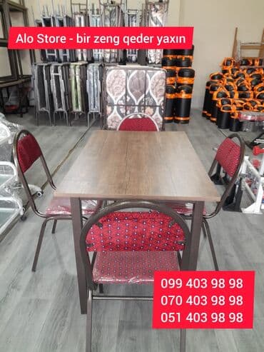 otracaqlar: Mətbəx üçün, Yeni, Dördbucaq masa, 4 stul — 2