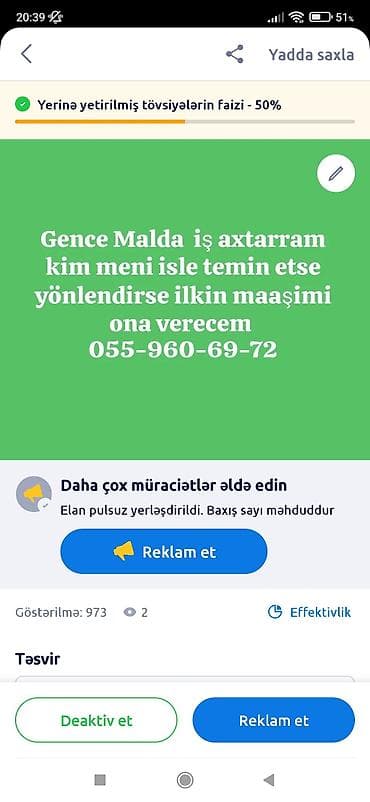 elektrik tələb olunur: Xidmət: Gəncə və ya Məlikdə işə yönləndirmə axtarışı Məzmun: - — 1
