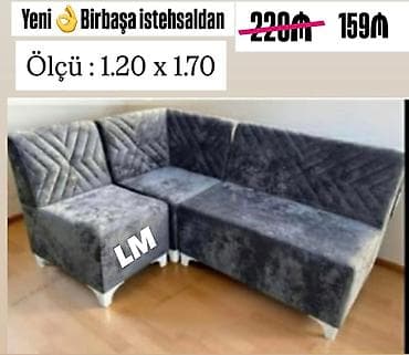 Künc divan dəsti - Birbaşa istehsaldan - Ölçü: 1.20 x 1.70 m -