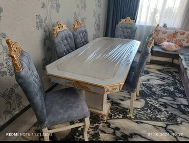 стулья тонет: Для гостиной, Новый, Нераскладной, Прямоугольный стол, 6 стульев — 9